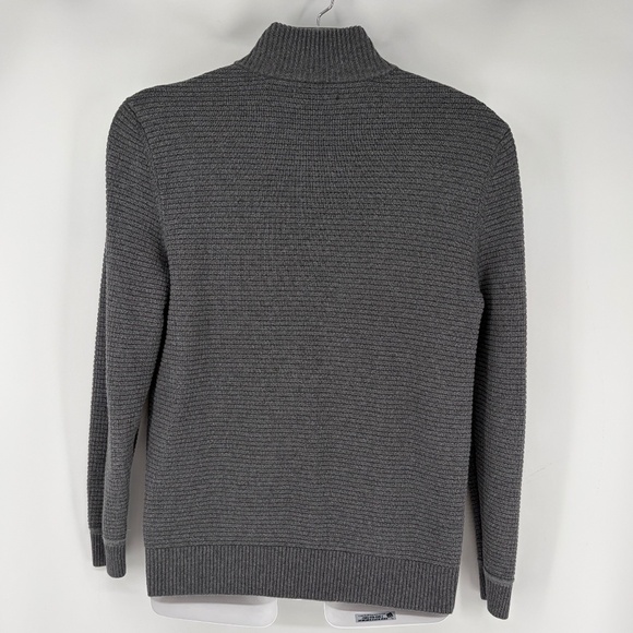 G.H. Bass & Co Gray Men’s Sweater 3 Button 1/4 Button Mock Neck Medium Cotton - Picture 2 of 11